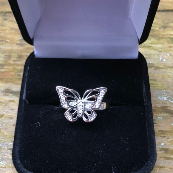 🌟SIZE 9 LEFT🌟STERLING SILVER GEMED UP BUTTERFLY - Picture 2 of 8